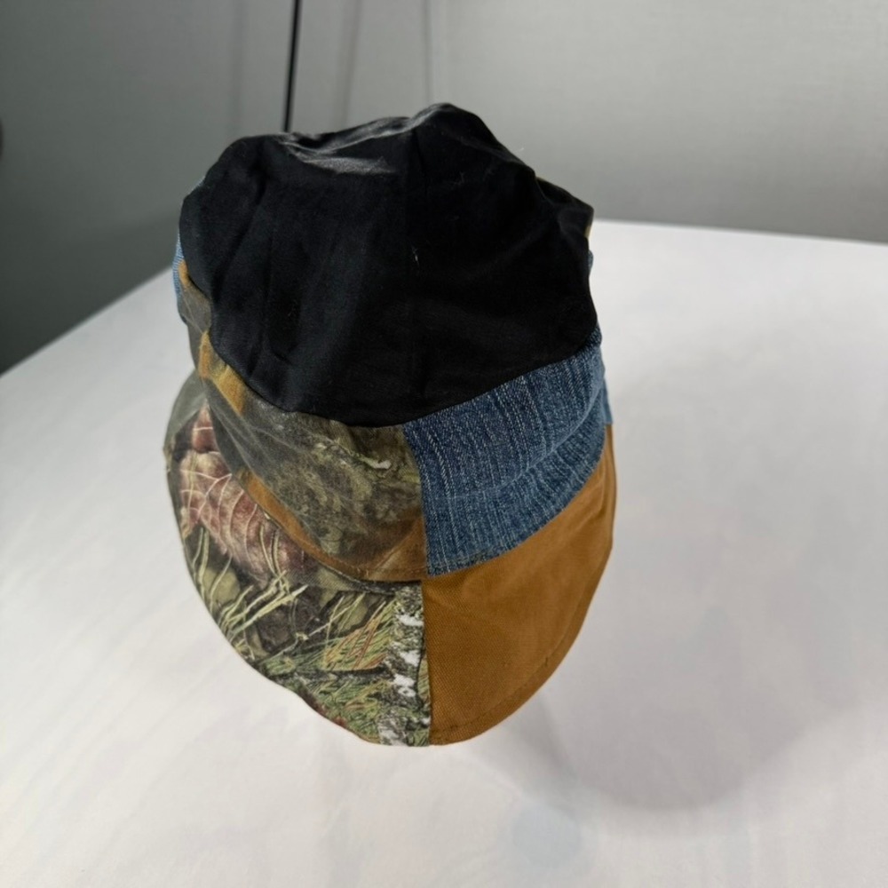 Repaved Bucket Hat Unisex OSFM Multicolor Patchwork Denim Camo Upcycled Custom - Picture 3 of 6